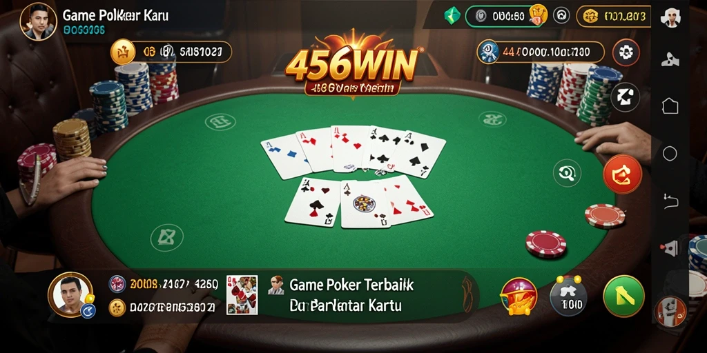 Tampilan menarik dari gameplay Poker di 456WIN yang seru.