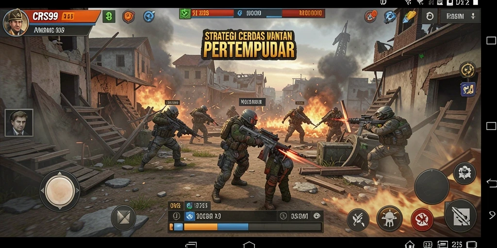 Tampilan menarik dari gameplay strategis dalam CRS99.