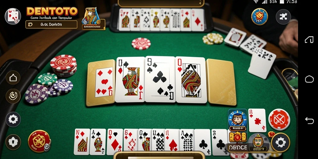 Screenshot gameplay DENTOTO menampilkan aksi seru permainan Domino.