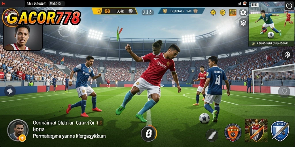 Screenshot utama GACOR78 menampilkan aksi seru dalam permainan olahraga.