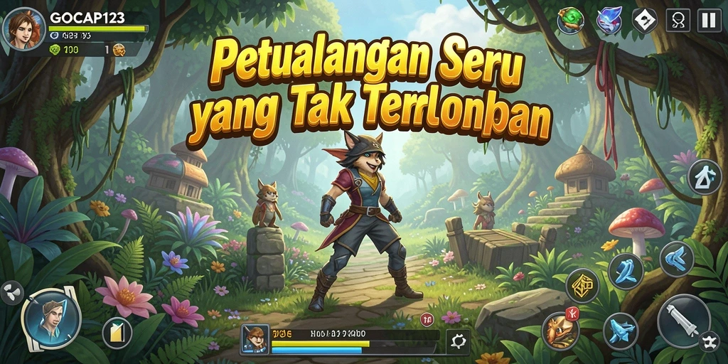 Tampilan gameplay GOCAP123 yang penuh petualangan dan tantangan.
