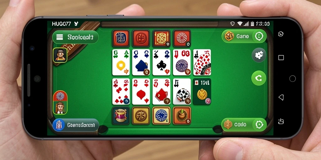 Gameplay seru Gaple di HUGO77 dengan interaksi langsung.