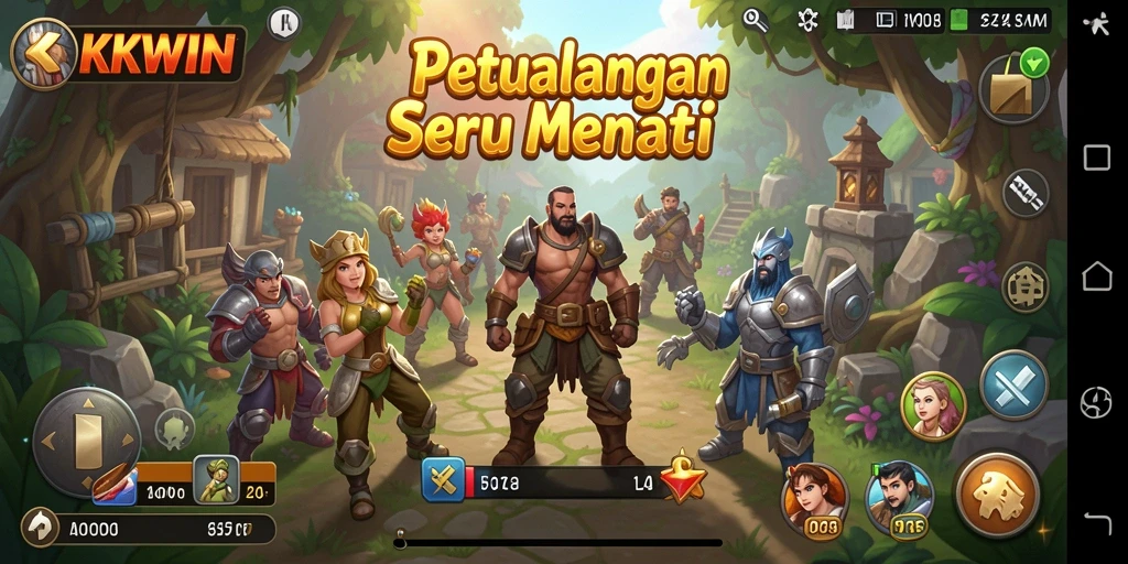 Tampilan gameplay KKWIN yang menegangkan dan seru.