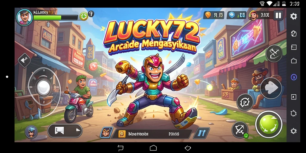 Tampilan gameplay LUCKY72 yang penuh aksi dan berwarna.