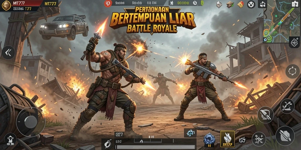 Gameplay seru dan intens dalam MT777 Battle Royale.