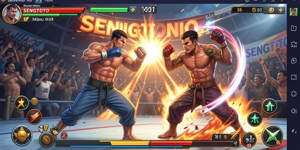 Tampilan utama gameplay SENGTOTO dengan pertarungan yang mendebarkan.