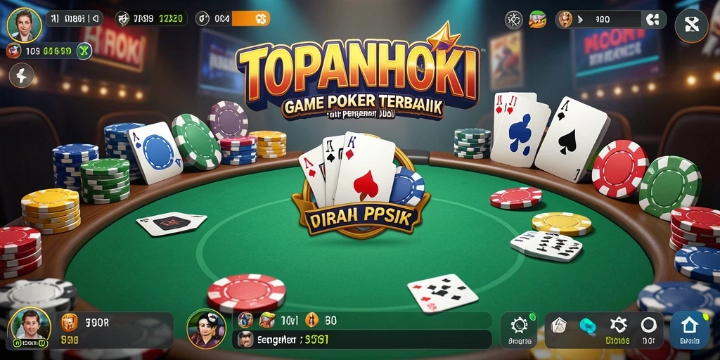 Screenshot utama TOPANHOKI menampilkan pemain sedang beraksi dalam permainan Poker.