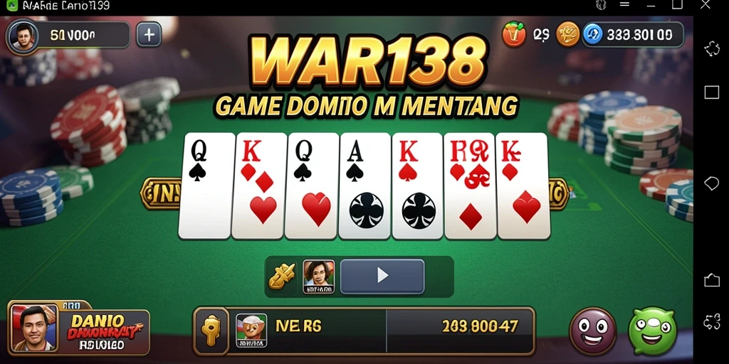 Screenshot utama WAR138 menunjukkan pemain berkompetisi dalam permainan Domino.